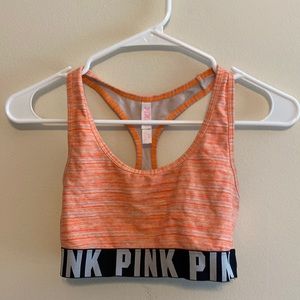 Pink Victoria's Secret neon orange sports bra